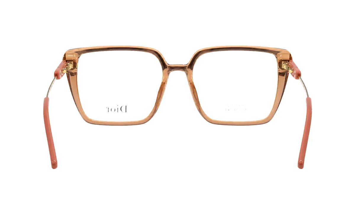 Óculos de grau Dior V7372 nude transparente aberto