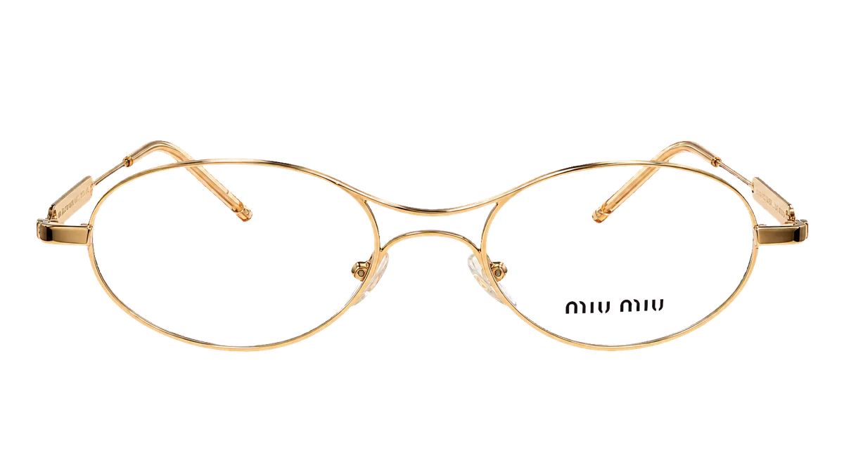 Óculos de grau Miumiu V25801 dourado frontal