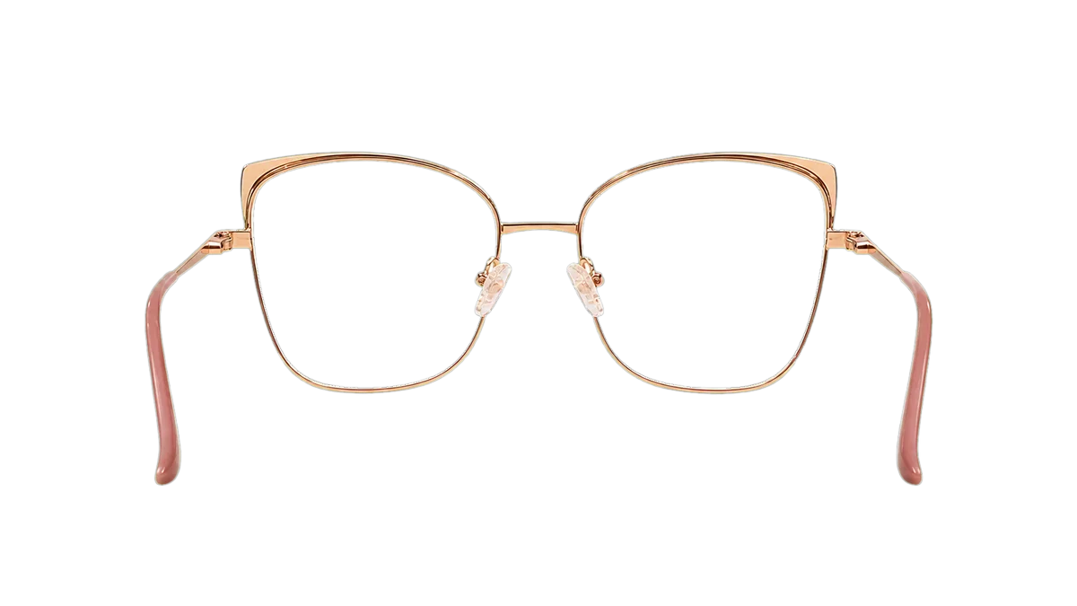 Óculos clip-on Person Vision V6011 rosa com dourado aberto