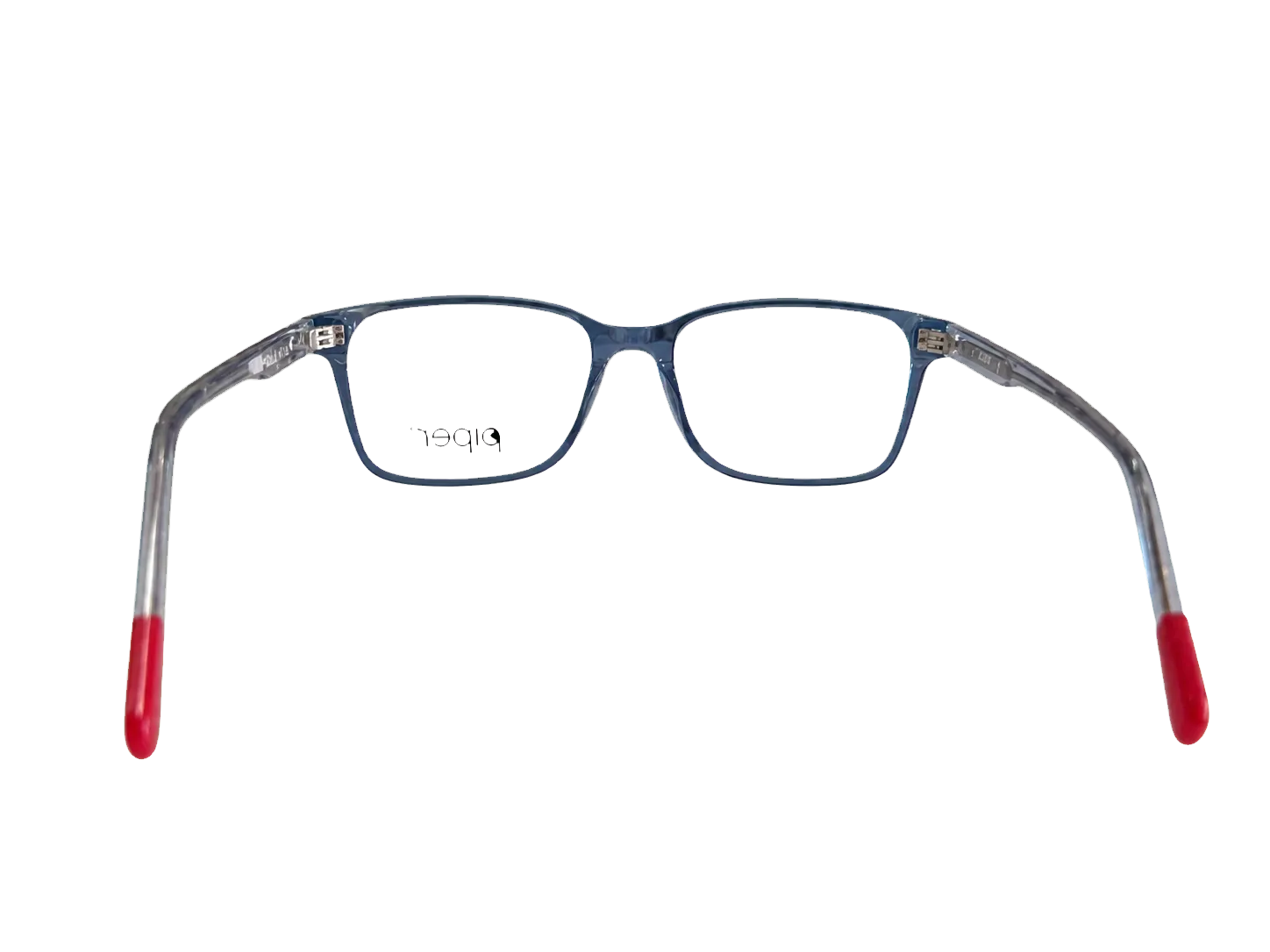 Óculos de grau infantil masculino Piper V328 azul transparente aberto